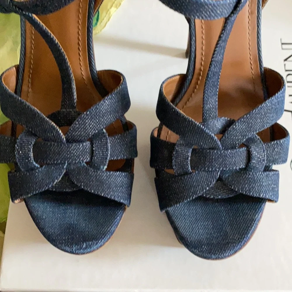 Vintage Tribute sandal in denim Yves Saint Laurent 39 - Picture 2 of 9